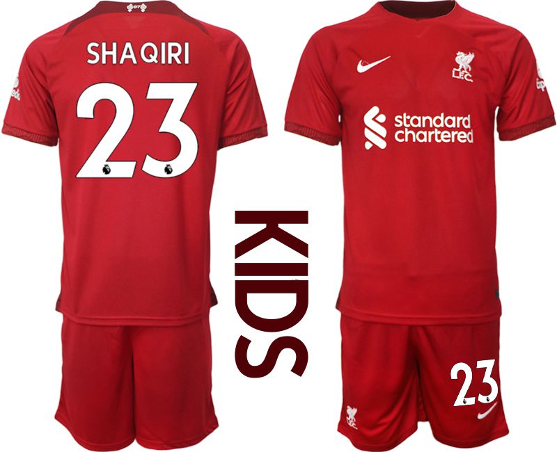 Youth 2022-2023 Club Liverpool home red 23 Soccer Jersey